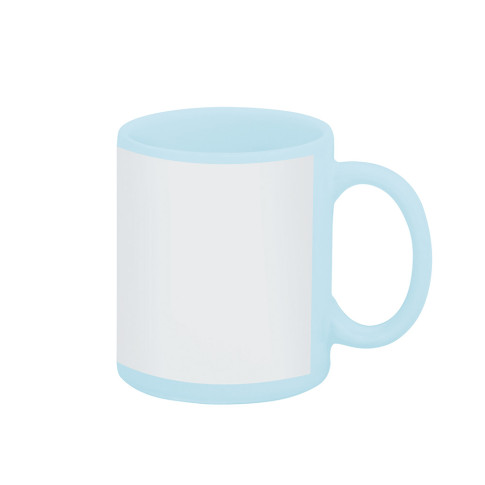 Caneca Cer. 300ml Azul Claro Com Tarja Branca - Sublime Caneca Cer. 300ml Azul Claro Com Tarja Branca - Sublime
