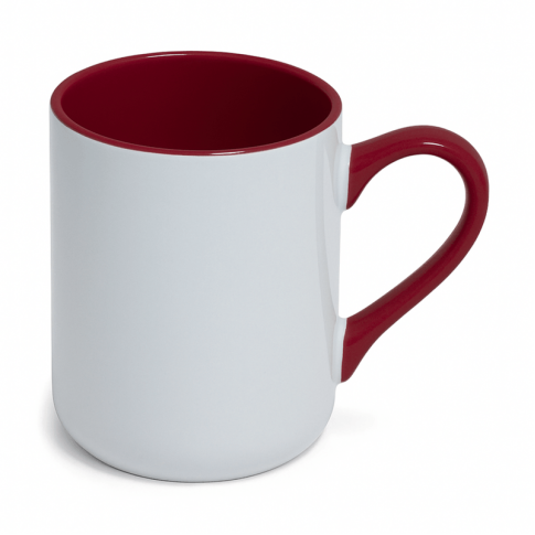 Caneca Cer. 325ml Branca - Imperial Interna e Alça Vinho - Live P/ Sublimaçao Caneca Cer. 325ml Branca - Imperial Interna e Alça Vinho - Live P/ Sublimaçao
