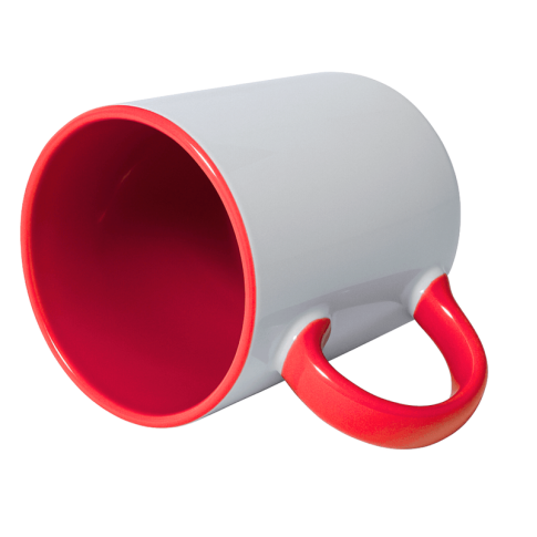 Caneca Cer. 325ml Branca - Imperial Interna e Alça Vermelha - Live P/ Sublimaçao Caneca Cer. 325ml Branca - Imperial Interna e Alça Vermelha - Live P/ Sublimaçao