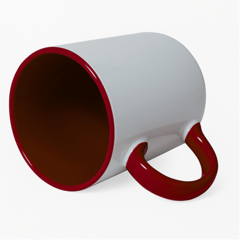 Caneca Cer. 325ml Branca - Imperial Interna e Alça Vinho - Live P/ Sublimaçao Caneca Cer. 325ml Branca - Imperial Interna e Alça Vinho - Live P/ Sublimaçao