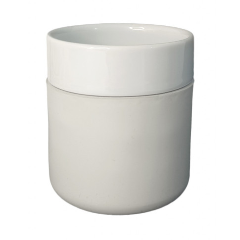 Copo De Porcelana Com Capa De Silicone Cinza