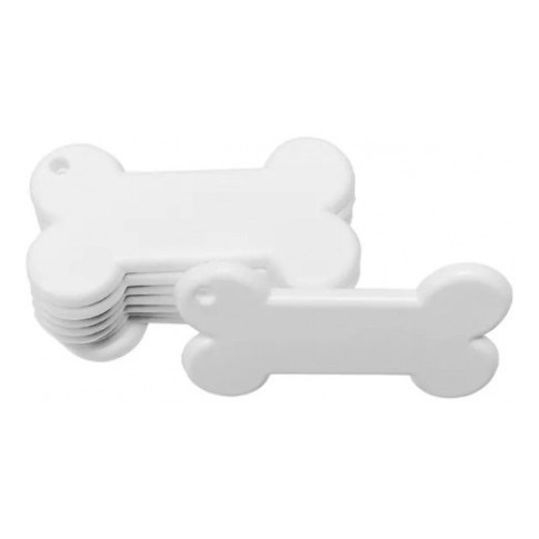 Chaveiro de Polimero Osso - Branco C/ 10 Un P/ Sublimação