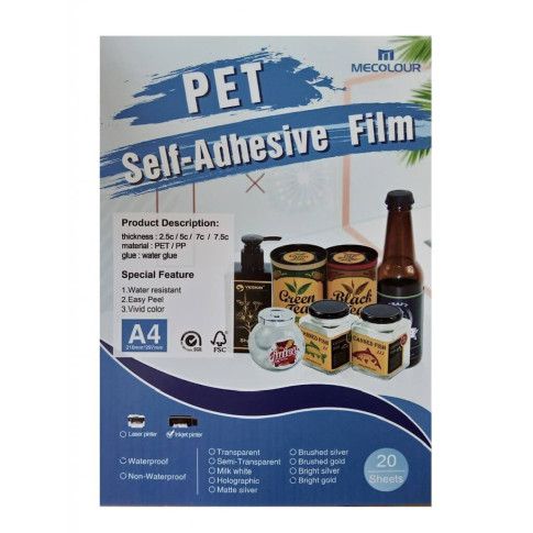 Vinil Pet Dourado Resistente a agua A4 C/20 (jato de tinta) Vinil Pet Dourado Resistente a agua A4 C/20 (jato de tinta)