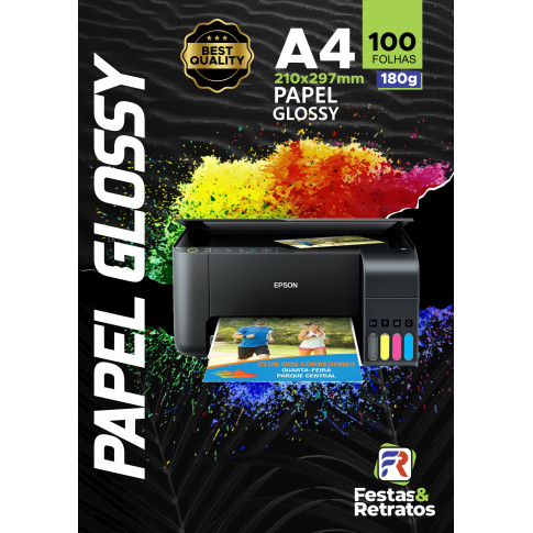 Papel Glossy 180g A4 C/100 Folhas Papel Glossy 180g A4 C/100 Folhas