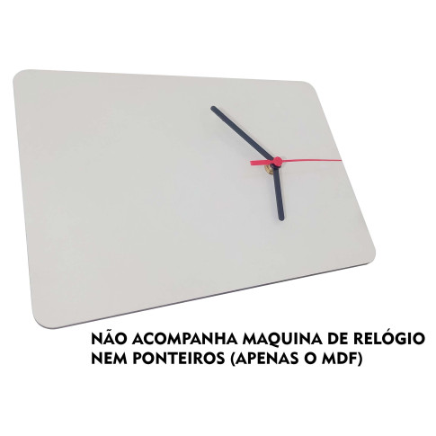Relogio Mdf 20x28 - 6mm C/ Furo Lateral C/ Maquina P/ Sublimação Relogio Mdf 20x28 - 6mm C/ Furo Lateral C/ Maquina P/ Sublimação