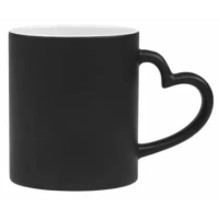 Caneca Cer. Magica Alça Coraçao 325ml - Preta Fosca Live P/ Sublimaçao Caneca Cer. Magica Alça Coraçao 325ml - Preta Fosca Live P/ Sublimaçao