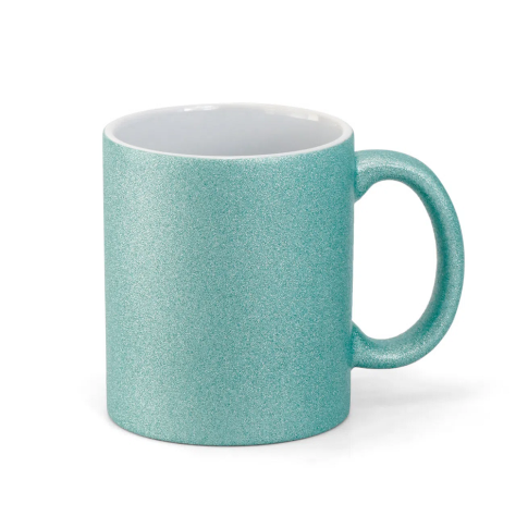 Caneca Cer. 300ml Verde Tiffany Glitter - Sublime Caneca Cer. 300ml Verde Tiffany Glitter - Sublime